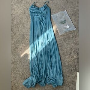 NWT Halara Split Midi dress M Rainy Sky Blue